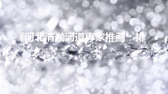 《河北清淤河道專家推薦：排名最好的清淤公司大揭秘！》